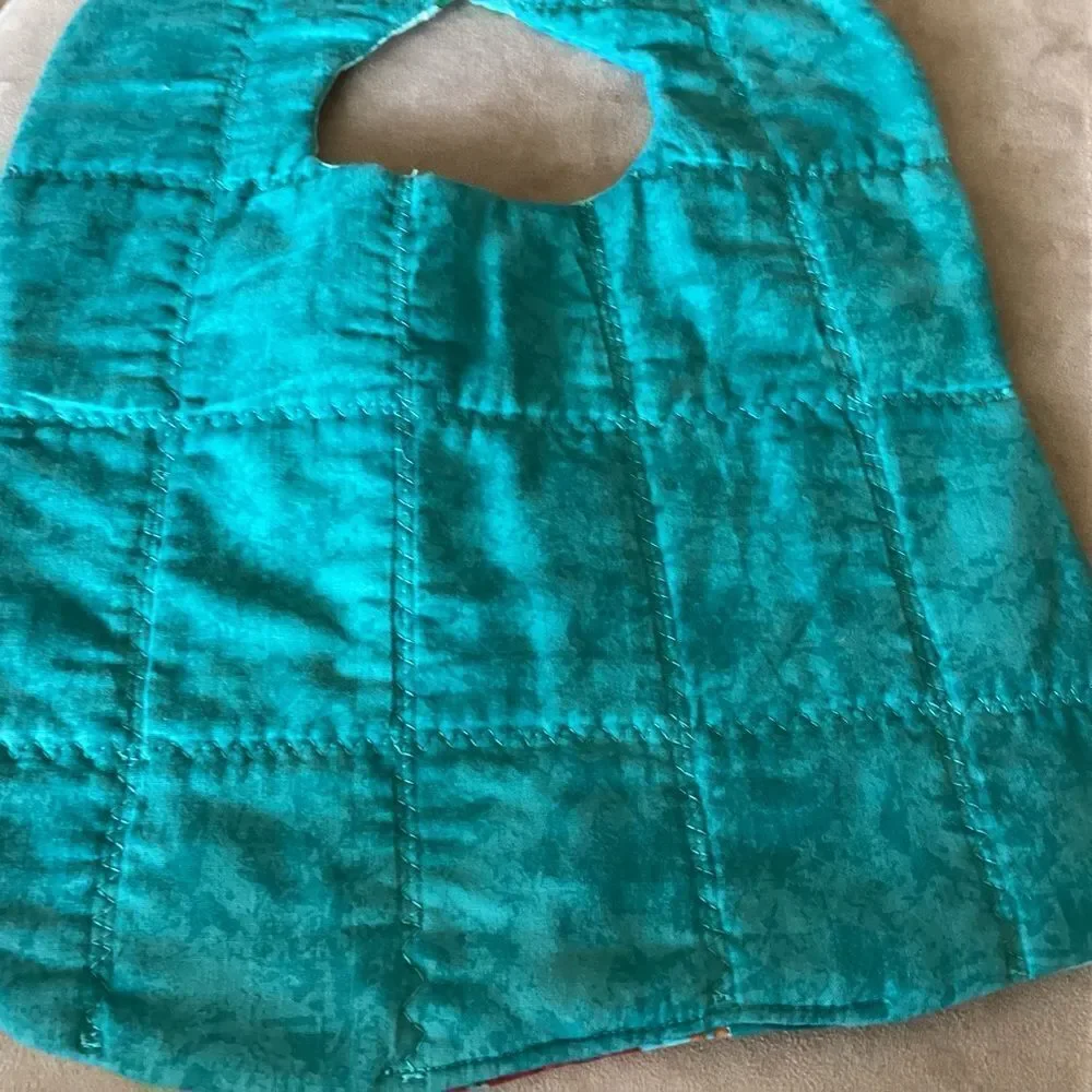 NWT. Hand Crafted Quilted Reversible Baby Bib